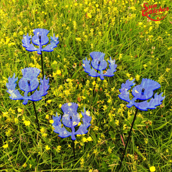 5x große Sonnenfänger SunCatcher Garten Dekoration H75cm Ø15cm Scottish Thisle, blau
